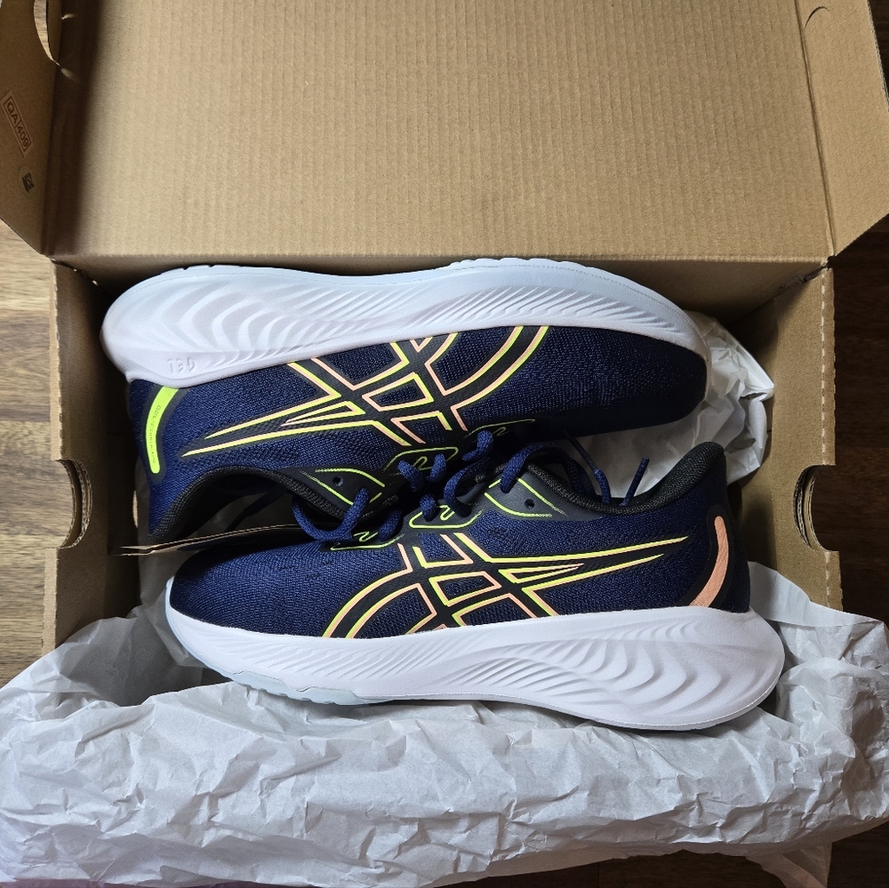 ASICS Kids Sneakers - Navy and Neon Yellow